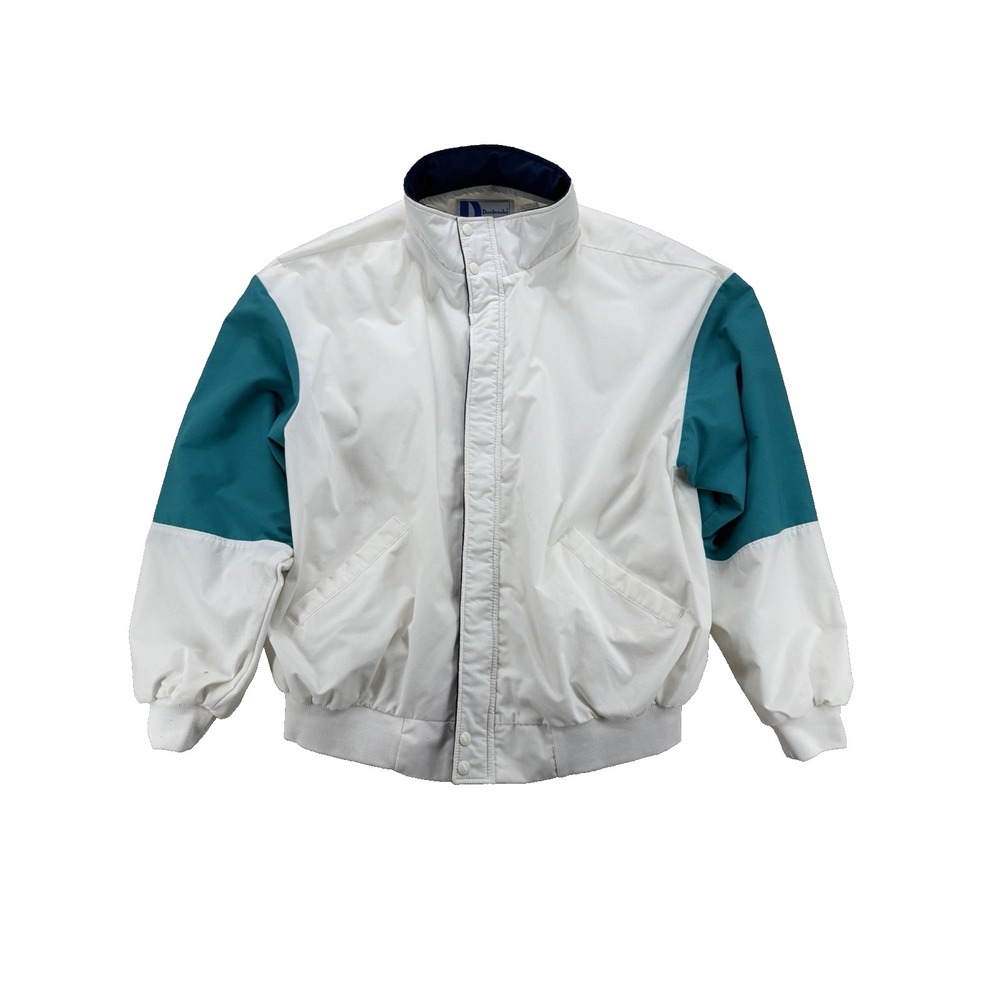 Vintage Dunbrooke 2XL Mens Jacket White/Turquoise Made in USA